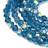 Electroplate Transparent Glass Beads Strands EGLA-K015-18O-3
