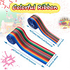 2Rolls 2 Styles Stripe Pattern Printed Polyester Grosgrain Ribbon OCOR-TA0001-37E-10