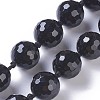 Dyed & Heated Natural Black Agate Beads Strands G-F620-05A-18mm-1