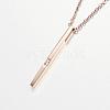 304 Stainless Steel Cubic Zirconia Pendant Necklaces NJEW-P167-24RG-1