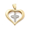 Rack Plating Brass with Cubic Zirconia Pendants KK-Q017-10A-G-1