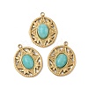 304 Stainless Steel Pave Natural Amazonite Pendants STAS-P380-22G-01-1