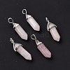 Natural Rose Quartz Pointed Pendants G-K329-52P-2