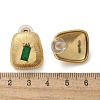 Brass & Glass & Plastic Stud Earrings EJEW-D302-03G-03-3