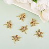 6Pcs Brass Micro Pave Clear Cubic Zirconia Pendants ZIRC-SZ0003-65-3