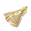 Rack Plating Brass Micro Pave Clear Cubic Zirconia Pendants KK-U019-23G-2