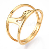 Ion Plating(IP) 304 Stainless Steel High-Heeled Shoes Adjustable Ring for Women RJEW-T027-07G-1