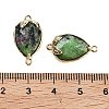 Natural Ruby in Zoisite Faceted Teardrop Connector Charms G-B081-03G-08-3