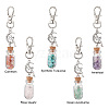 Glass Wishing Bottle with Gemstone Chip inside Pendant Decorations HJEW-JM01991-1