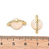 Brass Micro Pave Clear Cubic Zirconia Planet Connector Charms KK-B129-28G-01-3