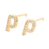 Brass Micro Pave Clear Cubic Zirconia Stud Earrings EJEW-O103-14G-1