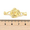 Brass Micro Pave Clear Cubic Zirconia Fold Over Clasps KK-M311-17G-3