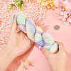 1 Skein 80% Wool 20% Acrylic Fiber Rainbow Segment Dyed Yarn OCOR-TA0003-02D-8