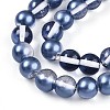 Baking Paint Transparent Glass Beads Strands DGLA-N011-10mm-08-3