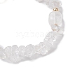 Natural Quartz Crystal Chip & Cuboid Rock Crystal Beaded Stretch Bracelets for Women BJEW-JB10808-03-4