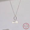 Rhodium Plated 925 Sterling Silver Pendant Necklaces IZ0556-1