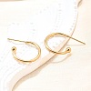 304 Stainless Steel C-shaped Hoop Circle Ball Stud Earrings STAS-K204-04G-1