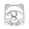 SHEGRACE Rhodium Plated 925 Sterling Silver Cuff Finger Rings JR503A-2