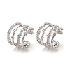 Star Brass Cuff Earrings EJEW-L270-004P-1