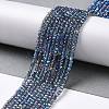 Electroplate Transparent Glass Beads Strands GLAA-H021-01B-FR05-3
