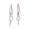 Rack Plating Brass Cubic Zirconia Earring Hooks KK-S374-05P-05-1