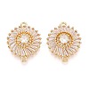 Brass Pave Clear Cubic Zirconia Connector Charms KK-N284-22G-1