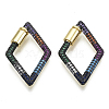 Brass Micro Pave Cubic Zirconia Screw Carabiner Lock Charms ZIRC-N039-005B-NF-1