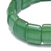Natural Green Aventurine Rectangle Beaded Stretch Bracelet BJEW-E379-01H-3