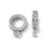 Brass Micro Pave Cubic Zirconia Tube Bails KK-D324-33P-1