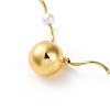 Rack Plating Brass & ABS Plastic Pearl Beads Round Ball Pendant Necklaces for Women NJEW-C059-07G-2