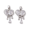 Valentine's Day Brass Micro Pave Clear Cubic Zirconia Pendants KK-K360-25P-1