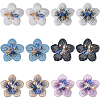 Gorgecraft 12Pcs 6 Colors 3D Flower Glass Beaded Appliques PATC-GF0001-46-1