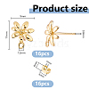 16Pcs Brass Stud Earrings Findings KK-DC0005-20-2