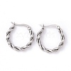 304 Stainless Steel Twist Rope Hoop Earrings for Women EJEW-G298-07A-P-1