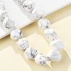 Natural Howlite Nuggets Beaded Necklaces for Women Men NJEW-K388-01N-2