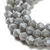 Opaque Solid Color Electroplate Glass Beads Strands EGLA-A039-P4mm-A14-3