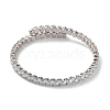 Brass Micro Pave Cubic Zirconia Cuff Bangles BJEW-D039-08P-3