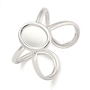 Non-Tarnish 304 Stainless Steel Oval Cuff Ring Components RJEW-A043-07P-1