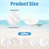 32Pcs Flat Round/Disc Natural Freshwater Shell Pendants SHEL-SC0001-98A-2