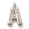 Brass Micro Pave Clear Cubic Zirconia Pendants KK-G521-01P-2