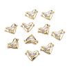 Brass Micro Pave Clear Cubic Zirconia Links Connectors ZIRC-A020-23G-2