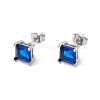 6 Pairs Tiny Cubic Zirconia Square Stud Earrings EJEW-G291-01B-M-3