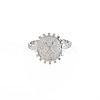 Non-Tarnish 304 Stainless Steel Flat Round with Initial Letter Open Cuff Ring for Men Women RJEW-S405-246P-X-1