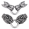 2 Sets 2 Styles Tibetan Style 304 Stainless Steel Spring Gate Rings FIND-PH0025-51B-1