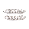 Brass Pave Clear Cubic Zirconia Connector Charms KK-S376-05P-1