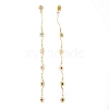 Brass Enamel Chain Tassel Earrings EJEW-JE05783-2