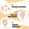 DICOSMETIC 16Pcs 2 Style Brass Cubic Zirconia Stud Earring Findings ZIRC-DC0001-11-4