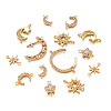 Kissitty 16Pcs 8 Style Brass Clear Cubic Zirconia Links Connectors ZIRC-KS0001-03-8