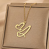 304 Stainless Steel Heart Initial Pendant Necklaces for Women Men FS-WG51A4F-19-1