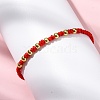 Polyester Cord Braided Bead Bracelets for Women BJEW-L698-03G-02-1